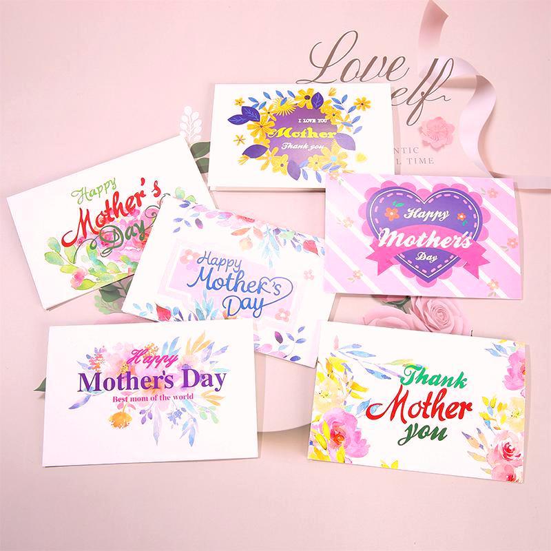 Wholesale of 10pcs/pack Mother's Day Flower Paper Greeting Cards