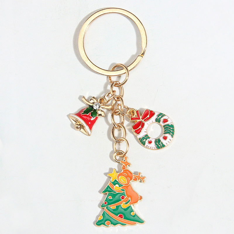 Wholesale 10PCS Christmas Tree Zinc Alloy Keychain