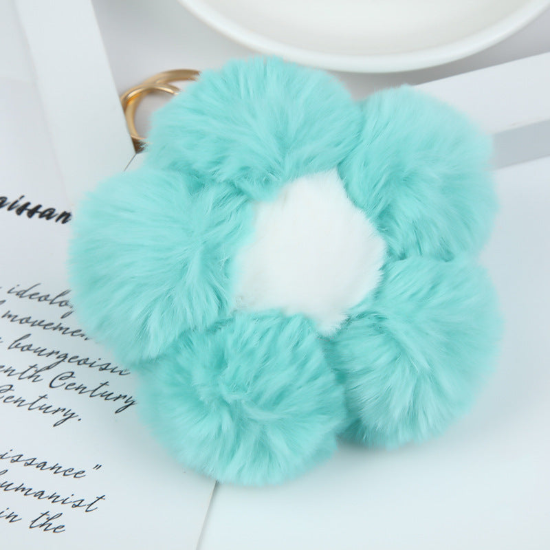 Wholesale Flower Ball Plush Small Flower Keychain