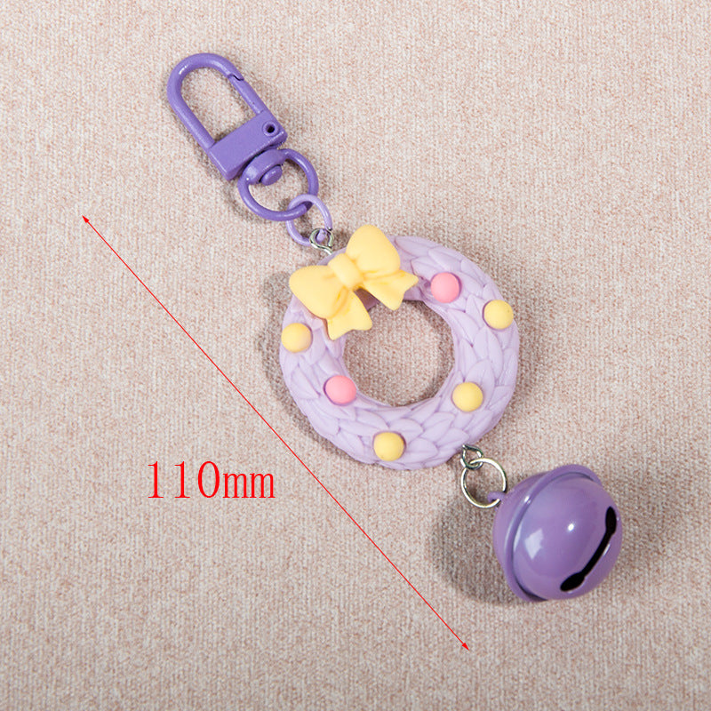 Wholesale Christmas Bell Girl Heart Keychains