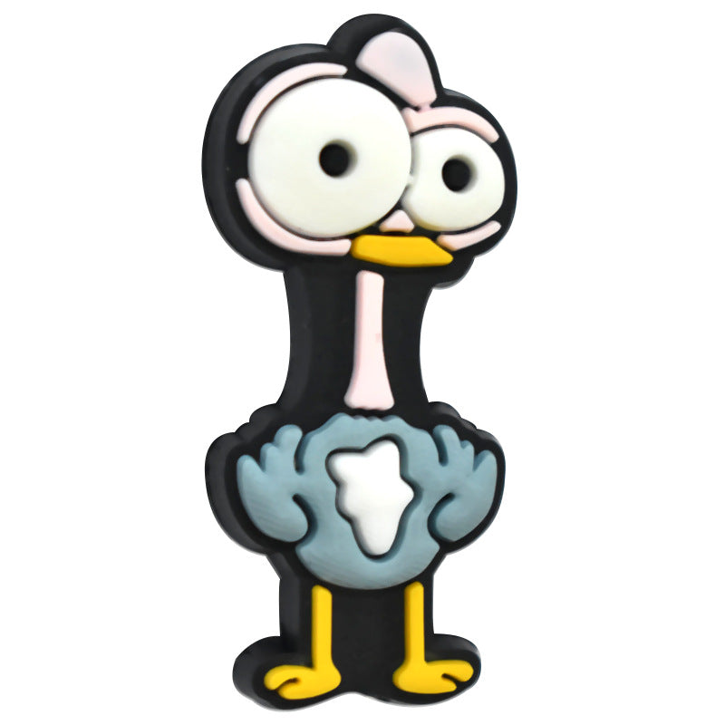 Wholesale  Random  100pcs/pack Cartoon Animal Series PVC Soft Rubber 3D Beads