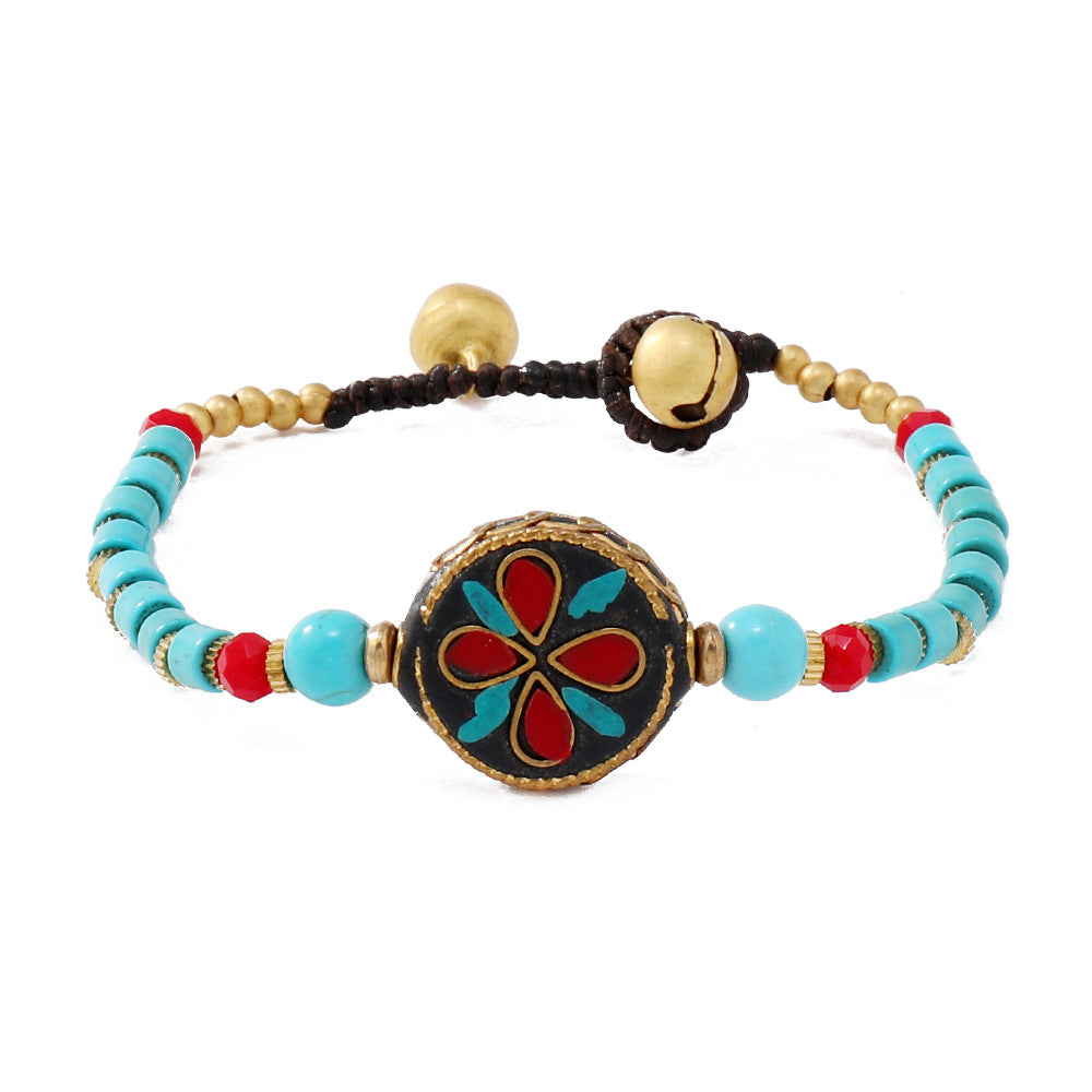 Wholesale Bohemian Ethnic Style Vintage Beaded Bell Bracelet