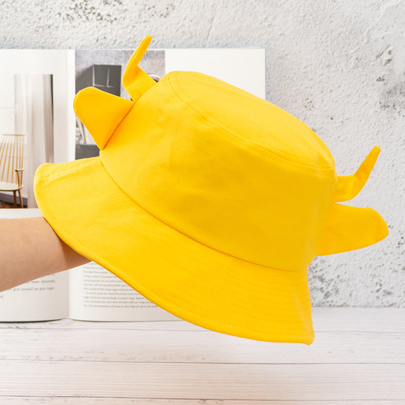 Wholesale Cute cow pattern horn bucket hat