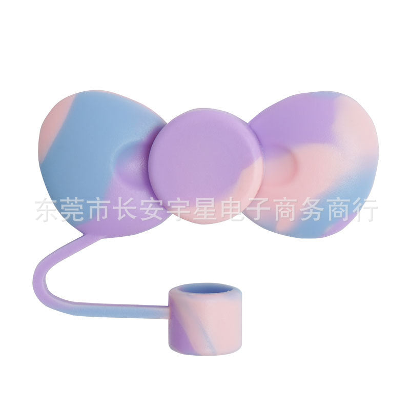 Wholesale cute bow straw plug dust cap 10mm straw lid straw accessories