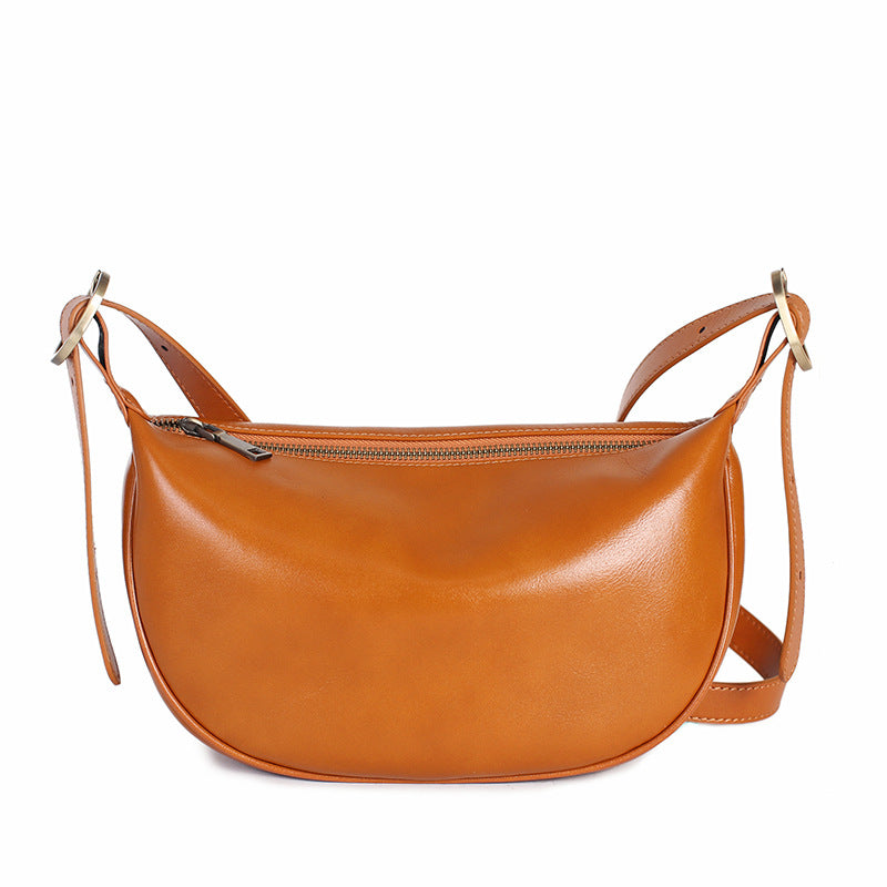Wholesale Cowhide genuine leather dumpling bag one-shoulder crossbody underarm bag