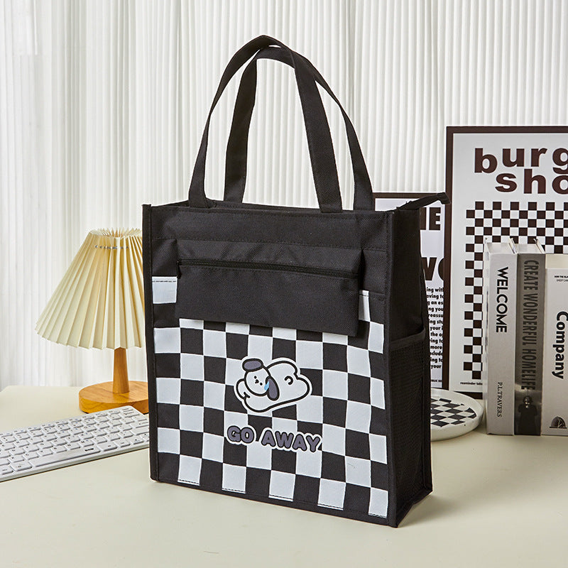 Wholesale Oxford Cloth Cartoon Checkerboard Storage File Bag
