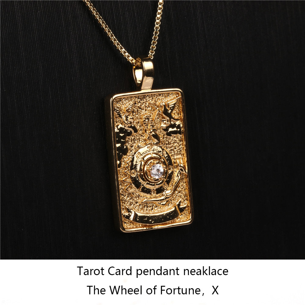 Wholesale Punk Hip Hop Diamond Square Necklace