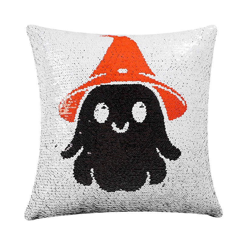 Wholesale  Pillow Cover Sequin Ghost Reversible Pillow Cushion Cover