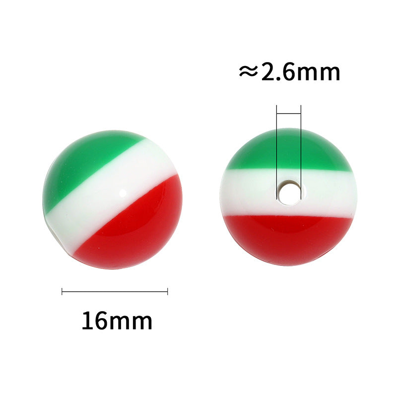 Wholesale 100pcs/pack  Creative 16mm color matching straight hole round beads dopamine loose beads handmade DIY mobile phone chain keychain