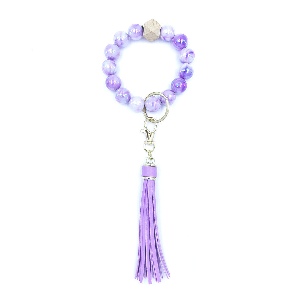 Wholesale Wooden Beads Tassel Bracelet Keychain