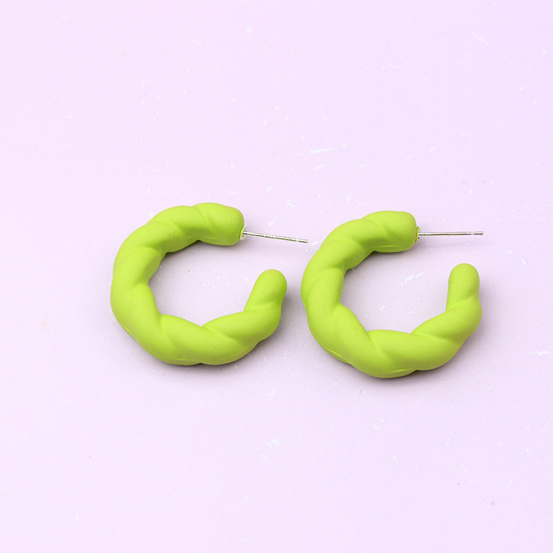 Wholesale Candy Color Twist Wreath Spray Painted Acrylic Earrings