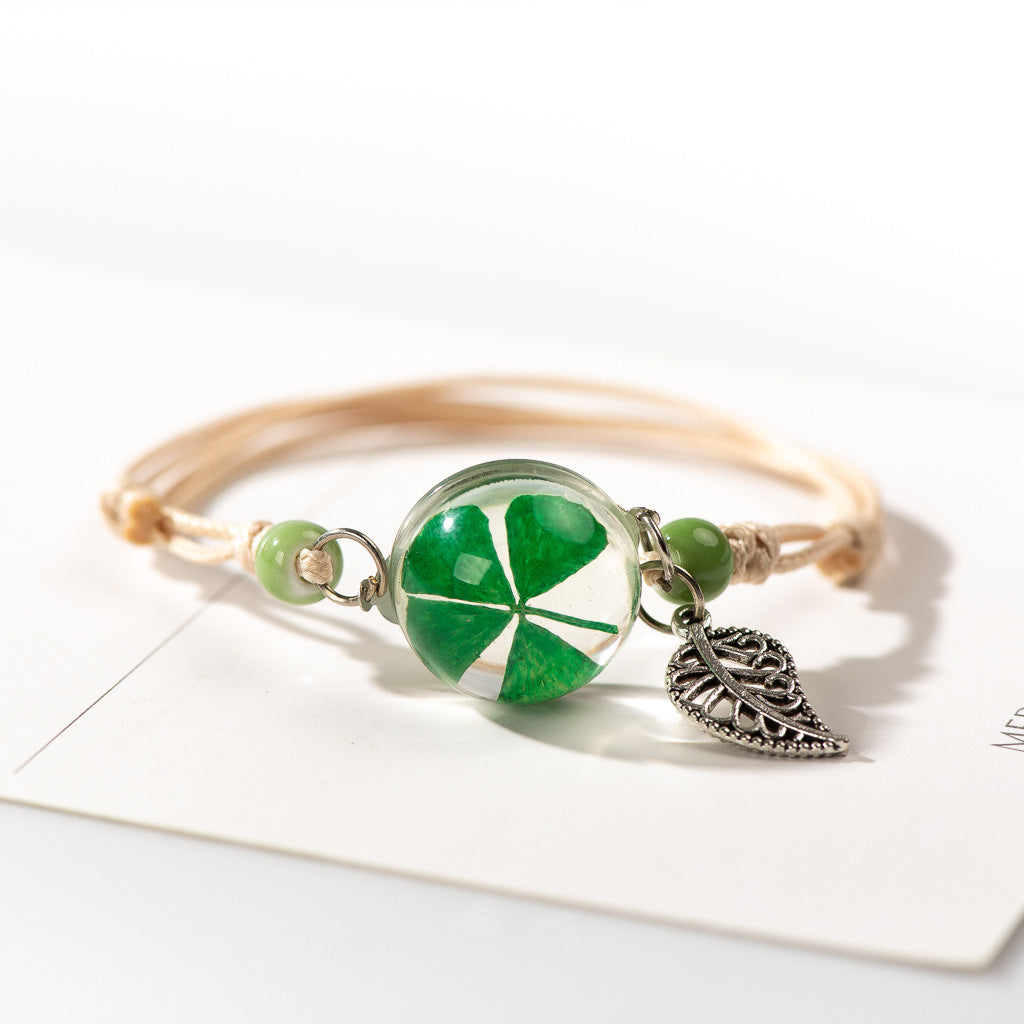 Wholesale Dried Flower Herbarium Glass Ball Bracelet