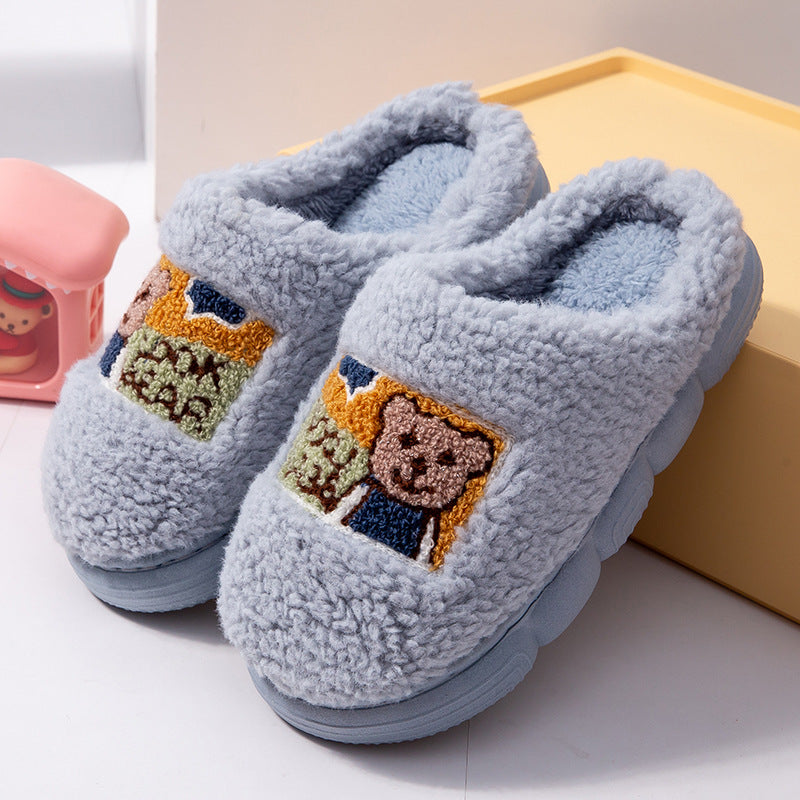 Wholesale Children's Thick Plush Winter Warm Cotton Slippers