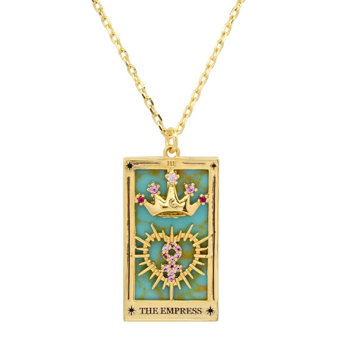 Wholesale TAROT Brand Tarot Necklace with Diamond Drops of Oil Plated with Gold