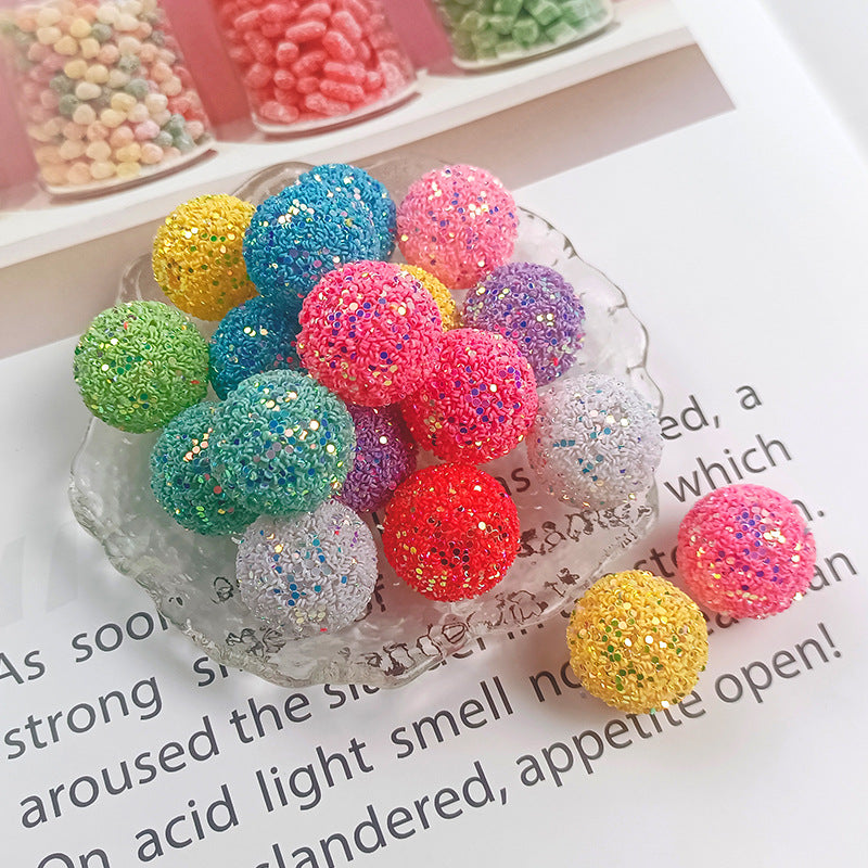 Wholesale 20MM sequin ball Straight hole sequins acrylic beads