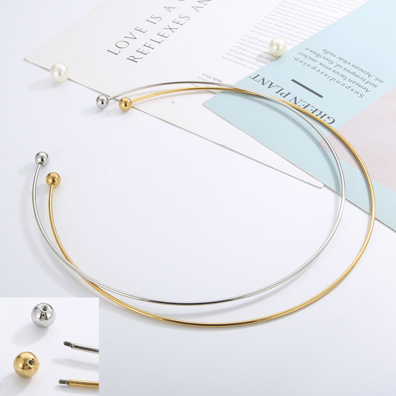 Wholesale C-shaped Opening Fashion Women's Gold Plated Necklaces