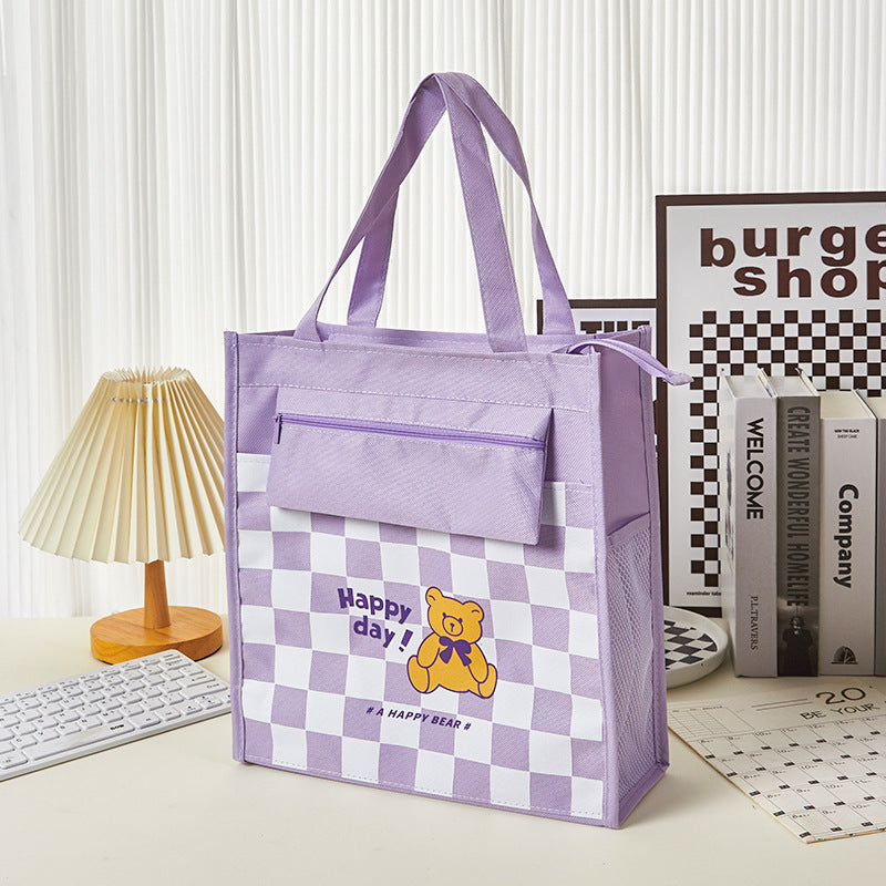 Wholesale Oxford Cloth Cartoon Checkerboard Storage File Bag