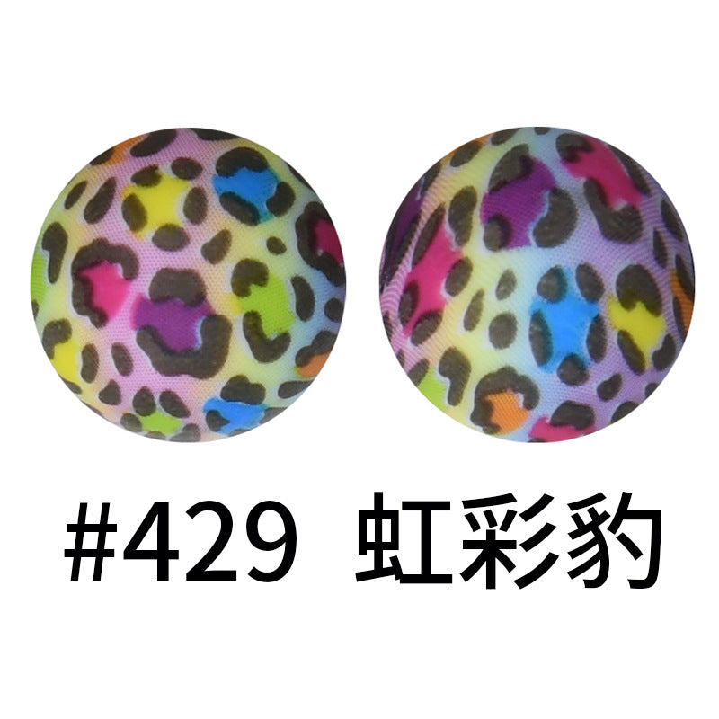 Wholesale 50pcs 16mm Print Silicone Beads Colorful Silicone Water Transfer Beads