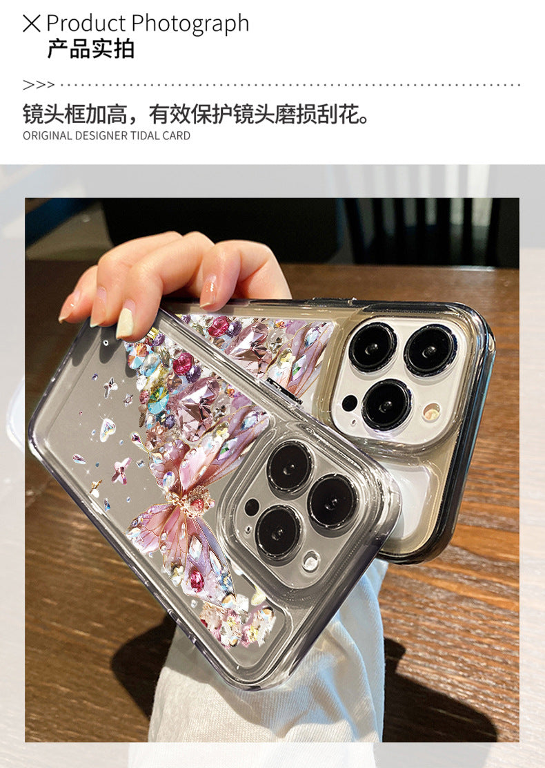 Wholesale Diamond Butterfly All-Inclusive Apple Phone Case