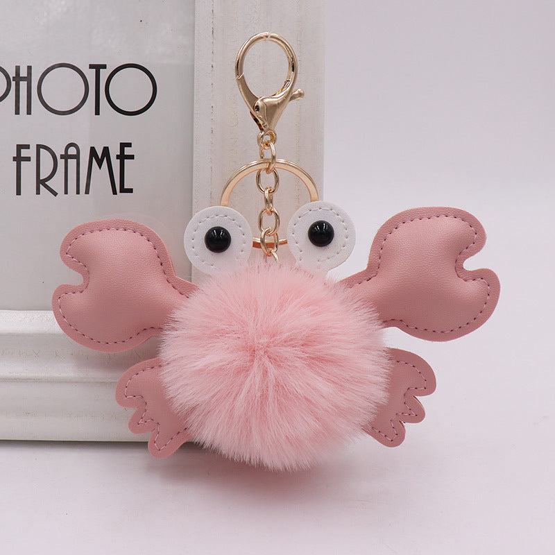 Wholesale Cartoon Plush Ball Crab Keychain