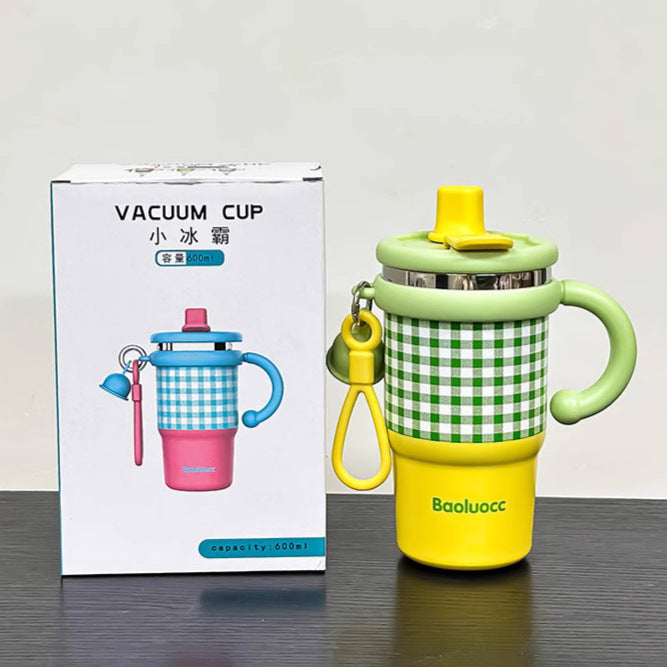 Wholesale Large Capacity Portable Handle Stainless Steel Thermos Cup Girls' Office Double Drinking Coffee Cup Outdoor Ice Bullet Car Cup