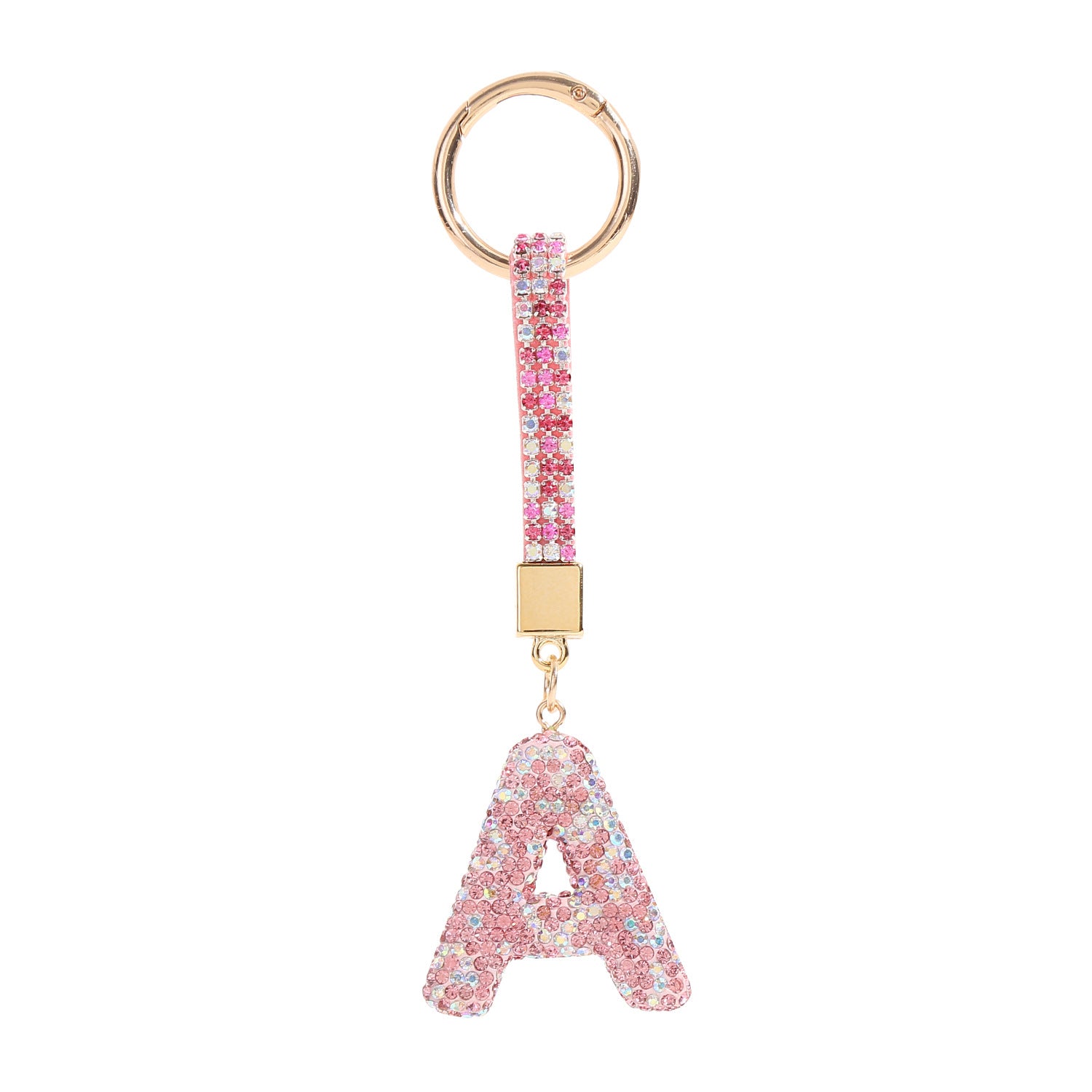Wholesale Full Diamond Letter A Glass Keychain