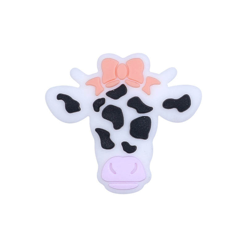 Wholesale of 20PCS/PACK Highland Cattle Silicone Beads