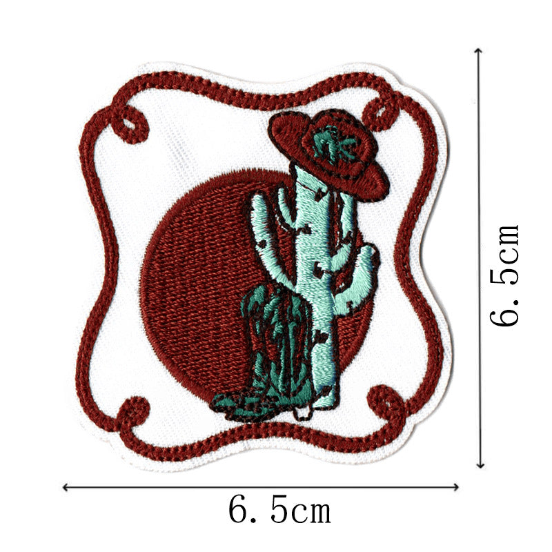 Wholesale Western Cowboy Creative Embroidery Sharpshooter Hat, Reins, Violin Boots Accessories Patch FS