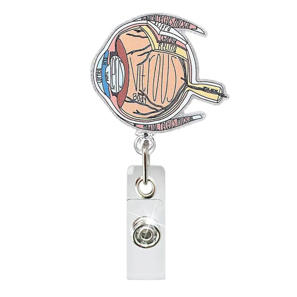 Wholesale  Hospital Staff Acrylic Badge Reel Doctor Nurse Organ Department Telescopic Easy Pull Buckle