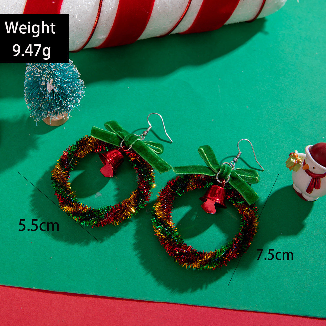 Wholesale Christmas tree bow earrings bell Christmas earrings