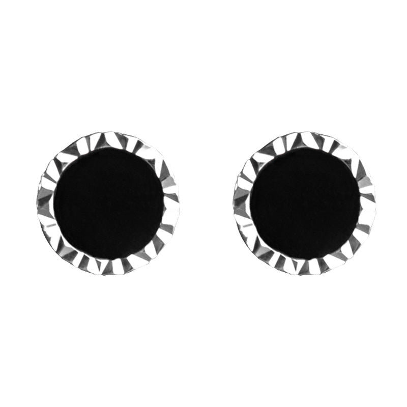 Wholesale Black Onyx Blue Sand Stone Irregular Earrings