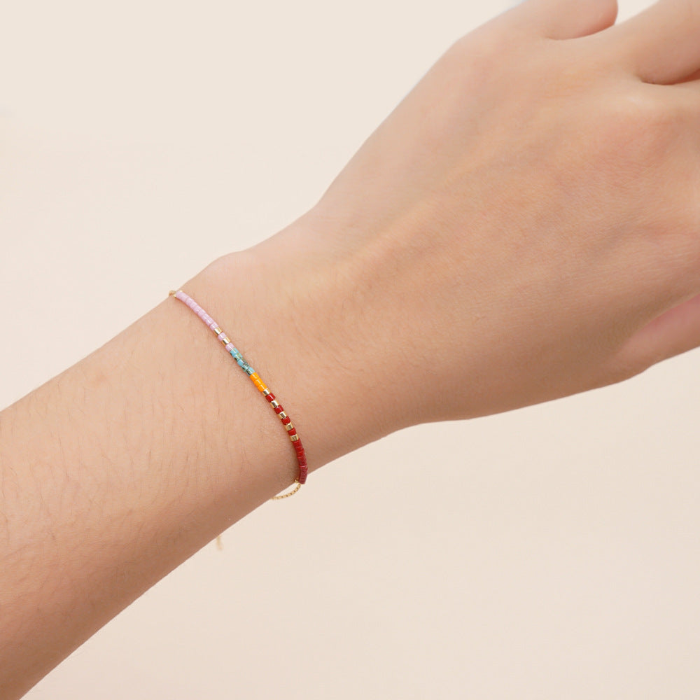 Wholesale Morse Code Imported Rice Beads Bracelet