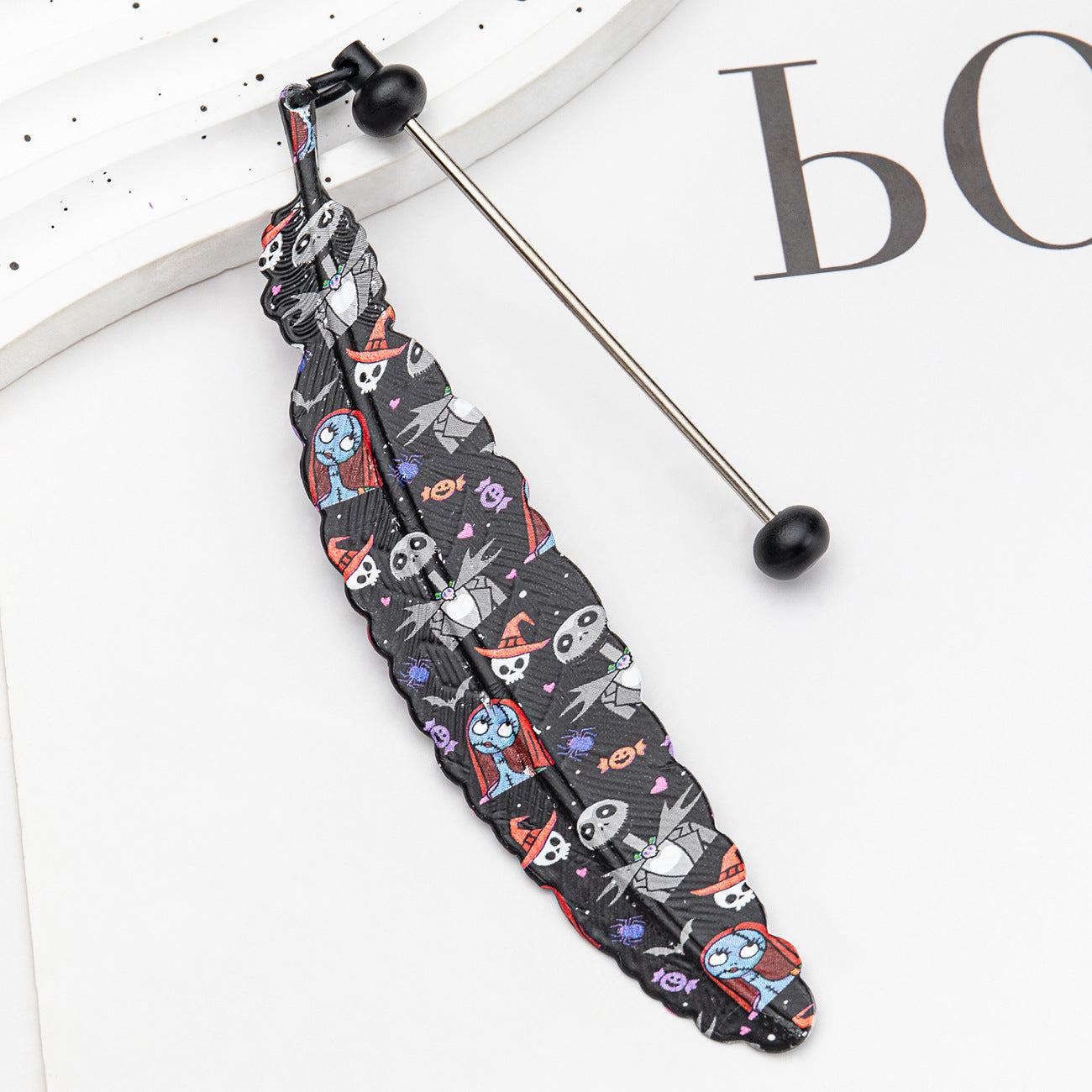 Wholesale New Christmas Halloween Feather Bookmark Handmade DIY Metal Bookmark