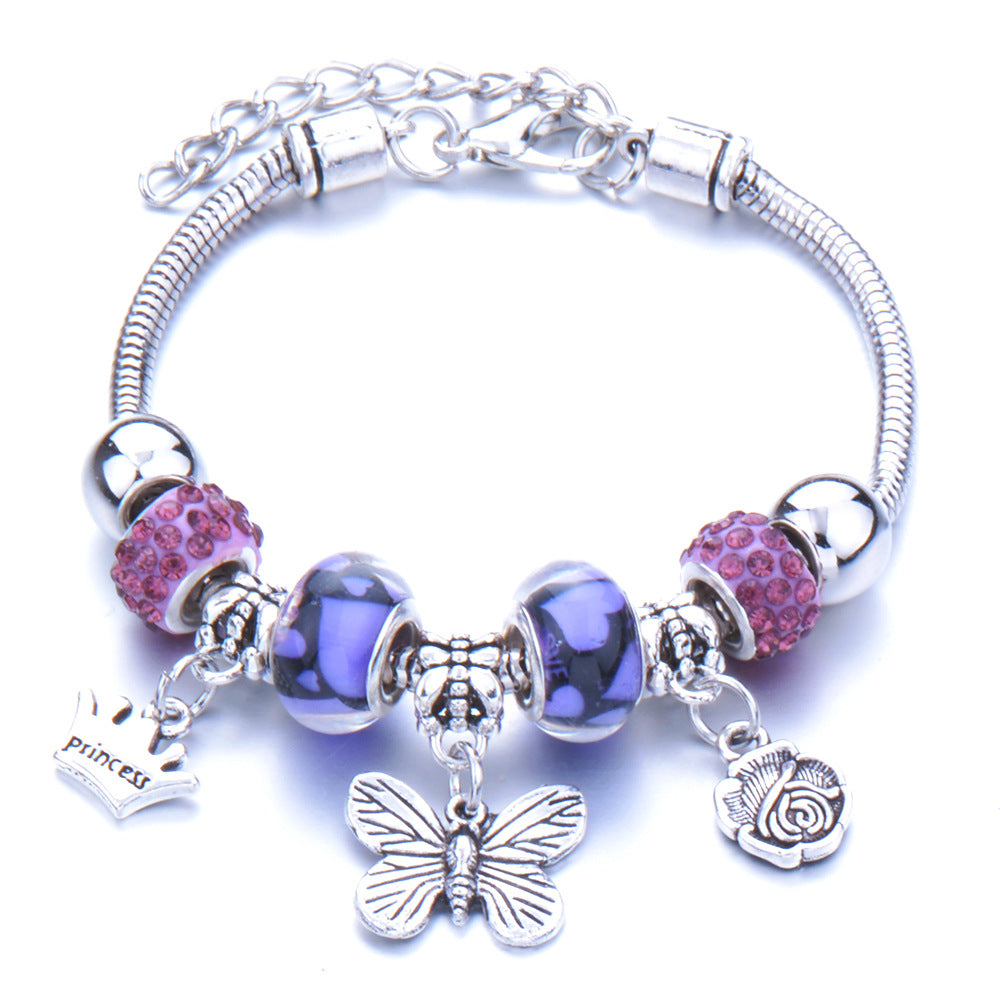 Wholesale Butterfly Pendant Multicolor Beaded DIY Bracelet