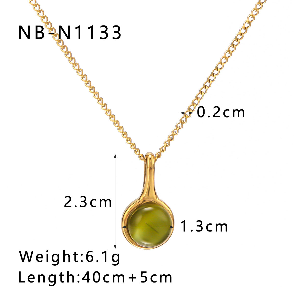 Wholesale High-grade Stainless Steel Inlaid Cat's Eye Love Versatile Necklaces
