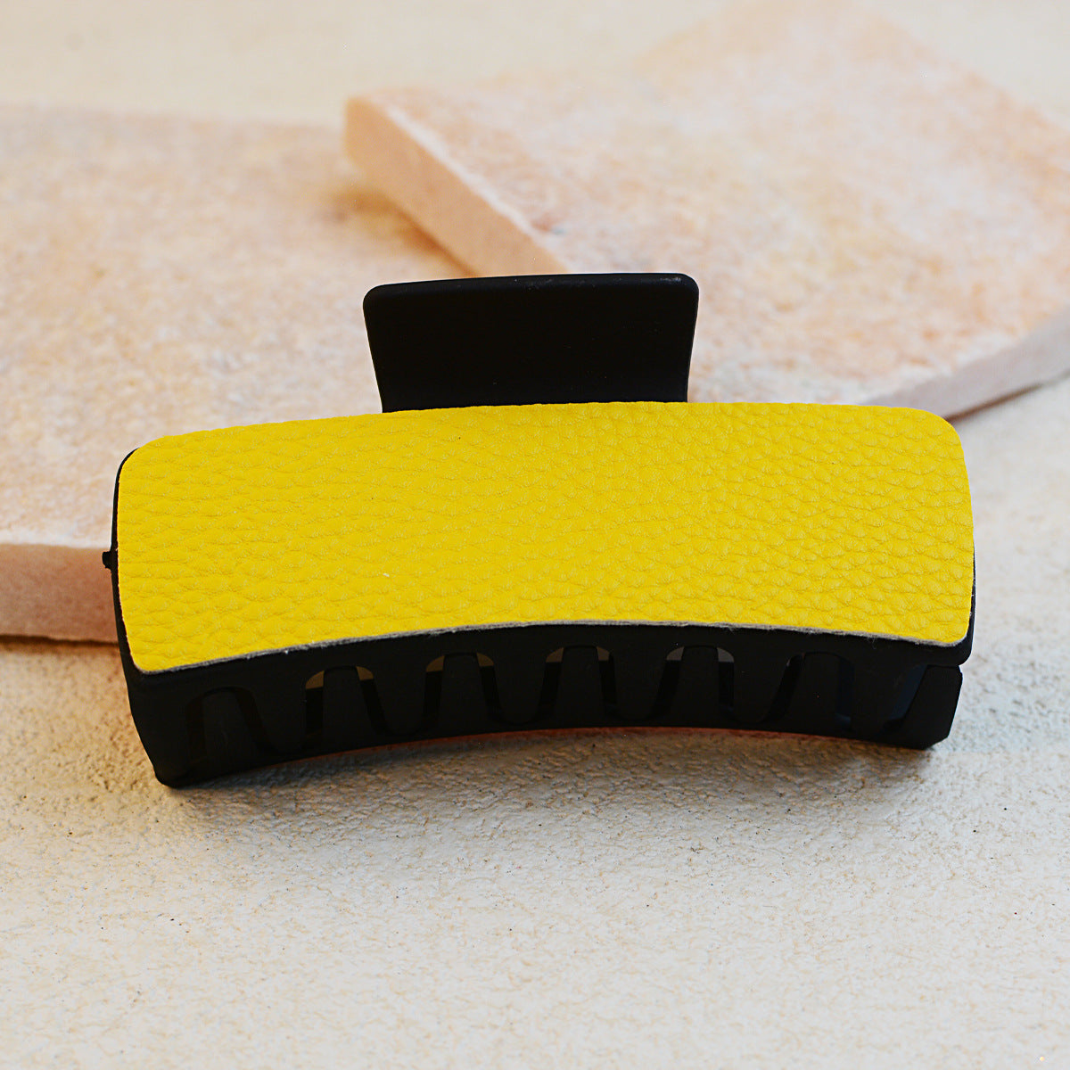 Wholesale Solid Color Leather Hairpin Shark Clip