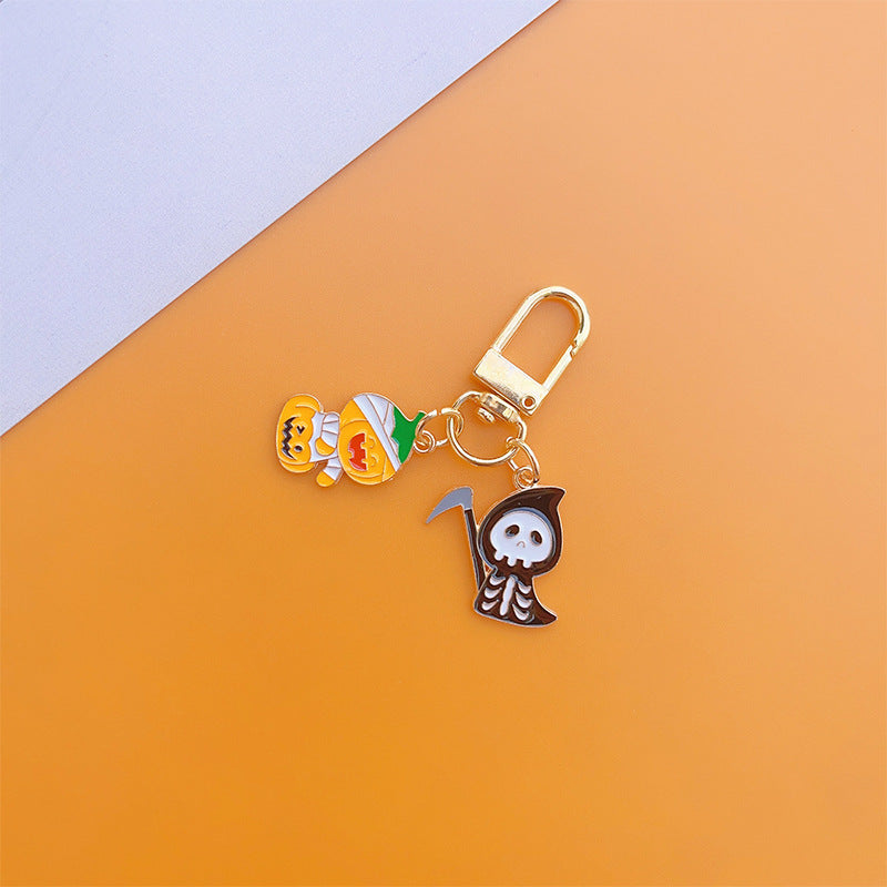 Wholesale Halloween Cartoon Imp Pumpkin Ghost Alloy Keychain