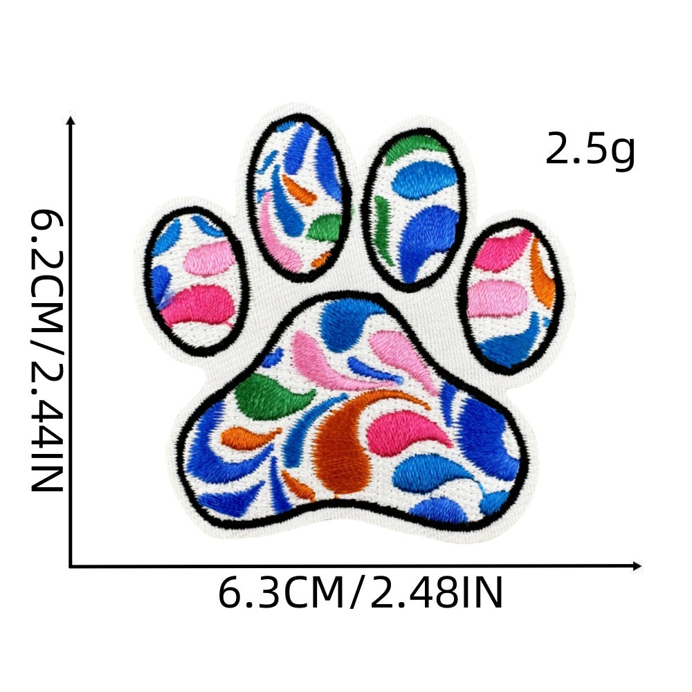 Wholesale Cute colorful bear paw fabric patch embroidery