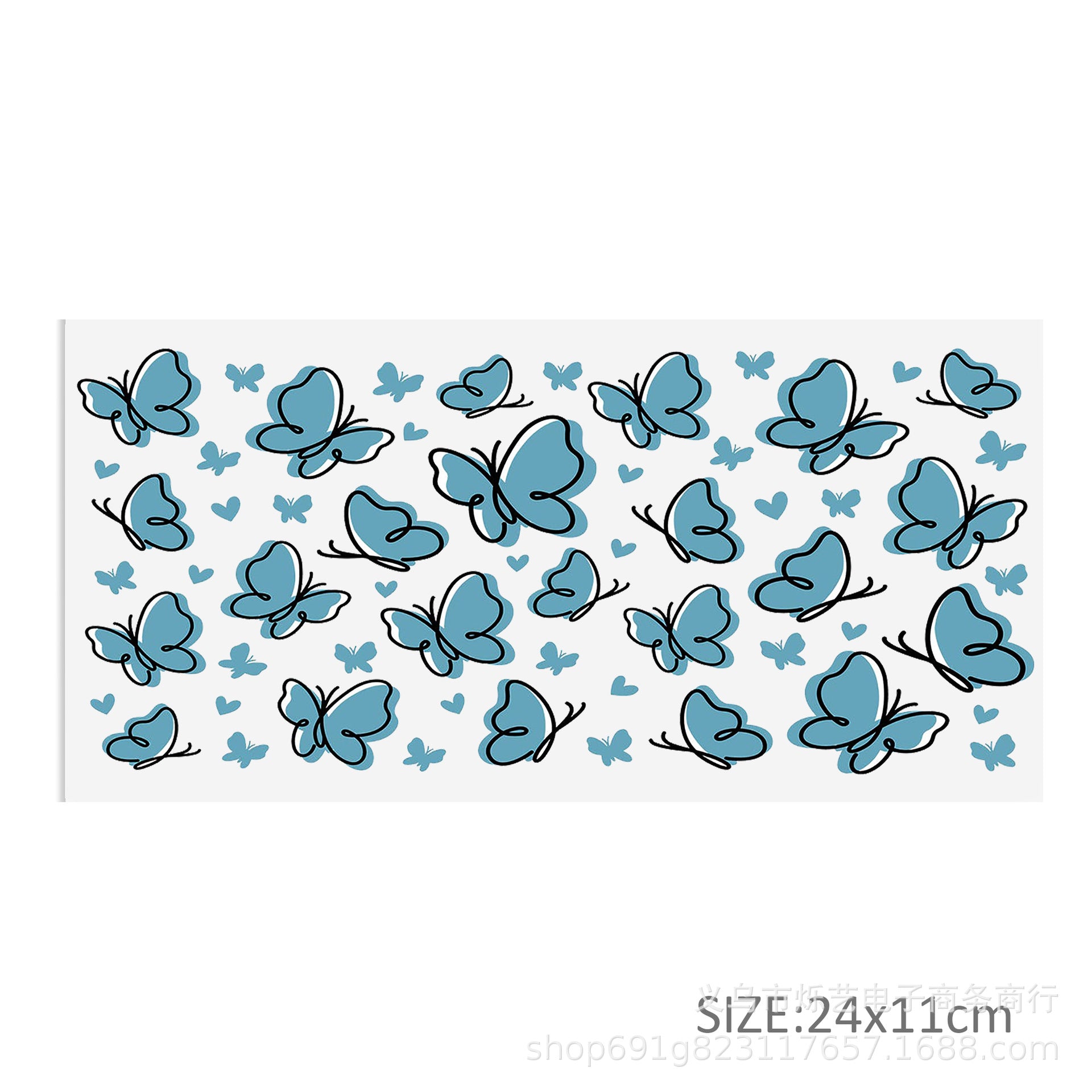Wholesale 5pcs Butterfly Flower Print UV DTF Transfer Crystal Cup Sticker
