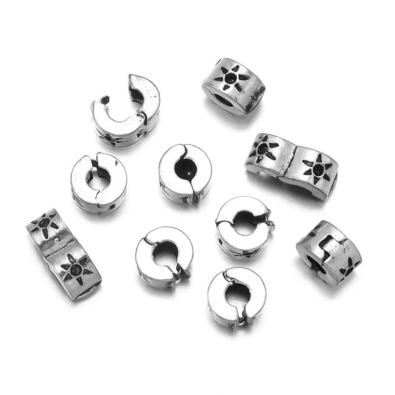 Pulsera de plata de 10 piezas de 10 piezas al por mayor Posicionamiento sin deslizamiento Clip Beads de hebilla