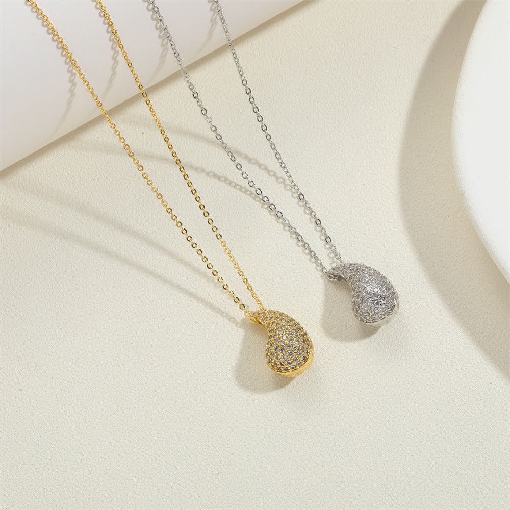 Wholesale Special Shaped Pentagram Water Drop Pendant Necklace