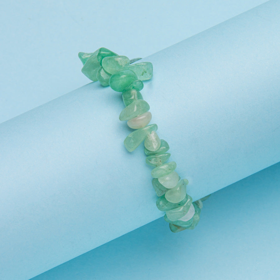 Wholesale natural stone crystal agate colorful gravel elastic bracelet