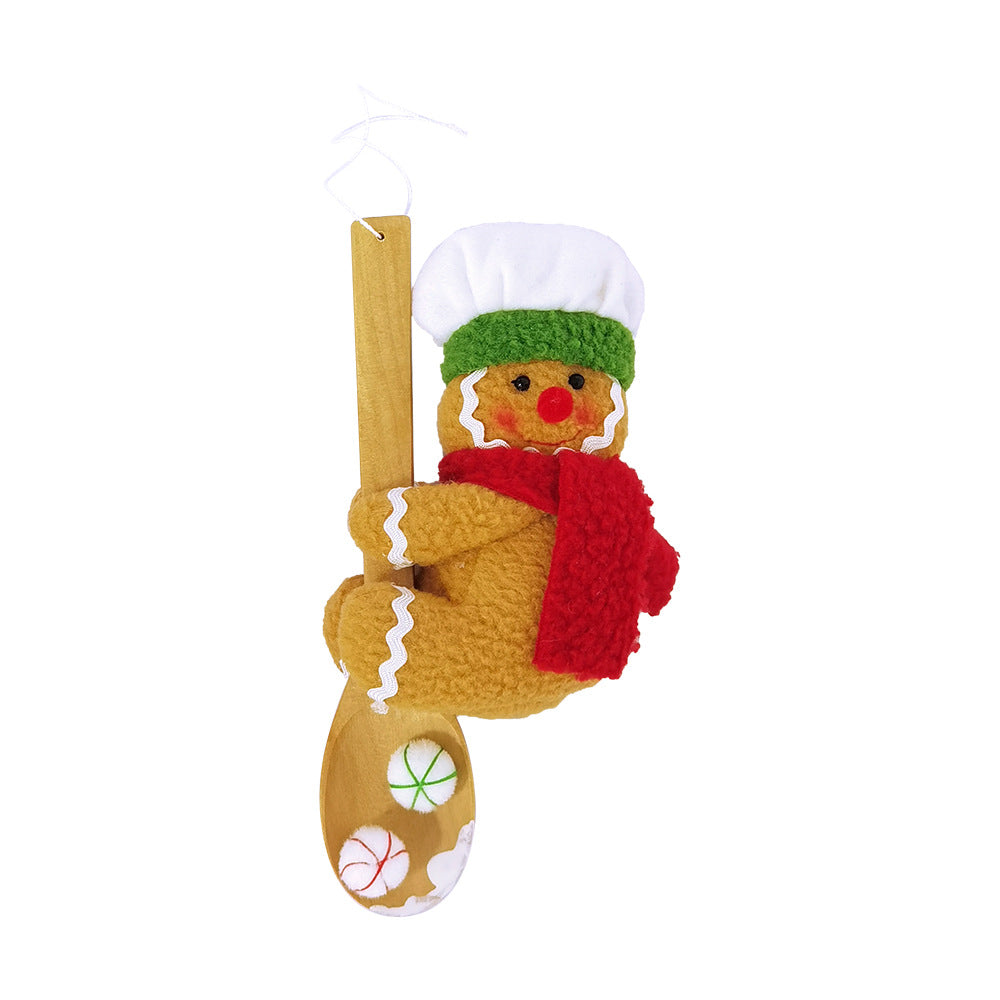 Wholesale  3pcs/pack New Christmas Tree Pendant Small Soup Spoon Gingerbread Man Window Decoration