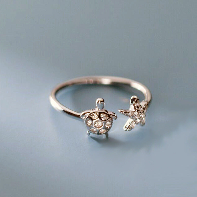 Anillo de estrella estrella de estrella de estrella de estrella de tortuga de cobre al por mayor