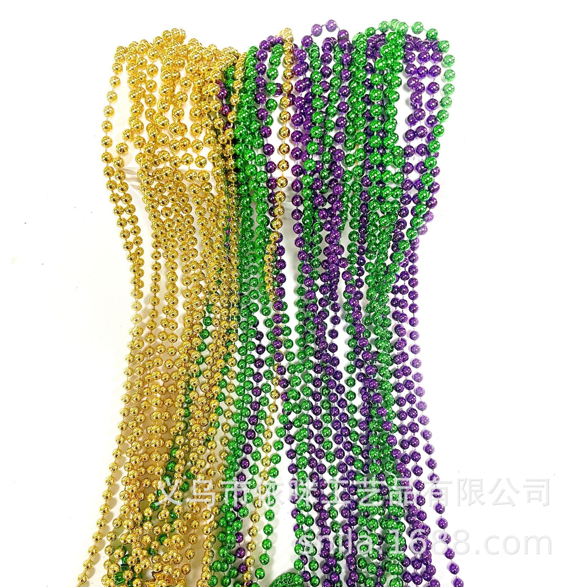 Wholesale 5PCS Mardi Gras Carnival Plastic Bead Necklace