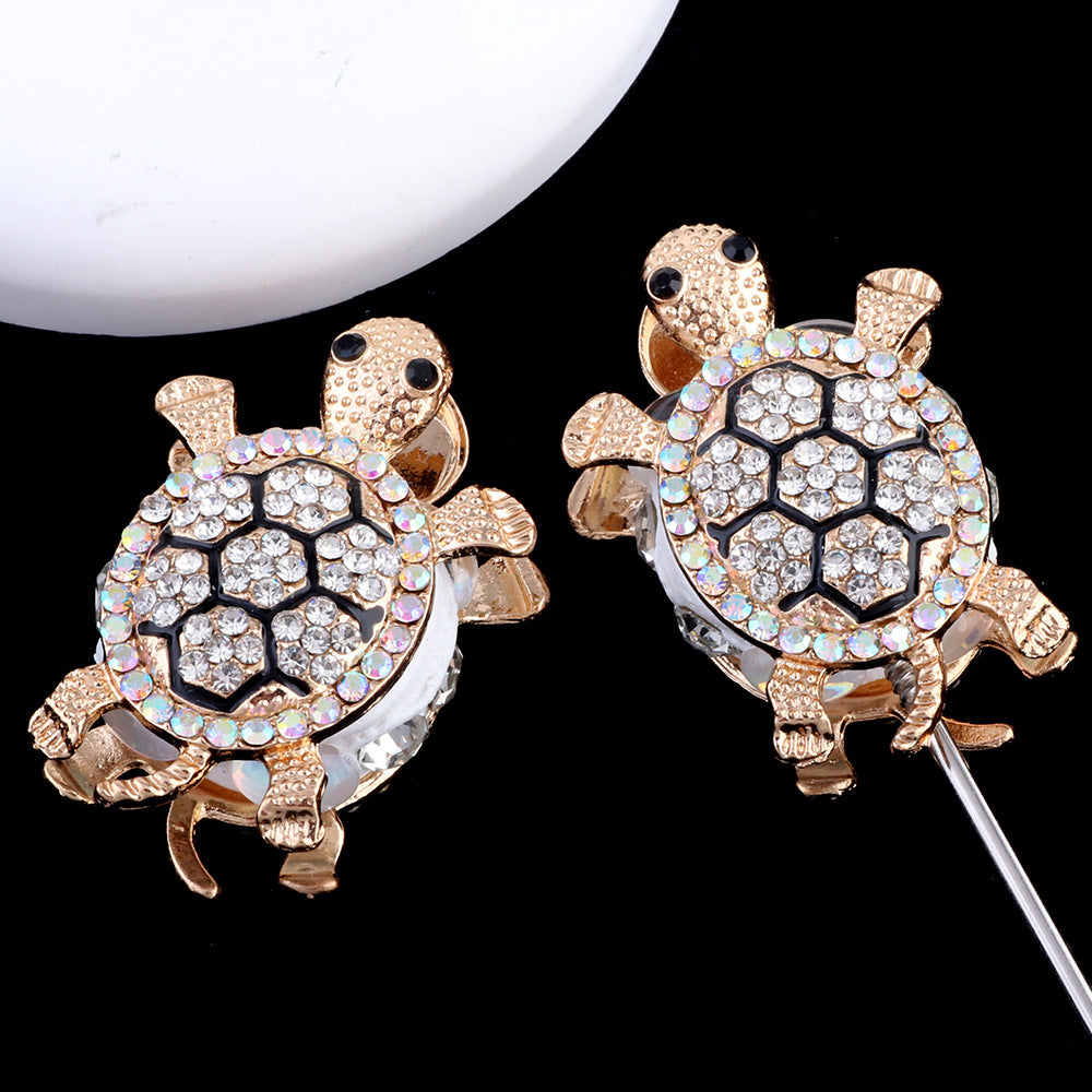 Wholesale Heavy Industry Full Diamond Double-sided Turtle Can Wear Straight Hole Beads DIY Accessories