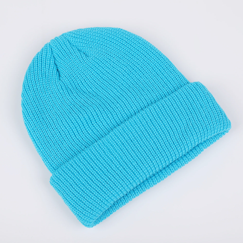 Wholesale Round Top Solid Color Knitted Melon Pea Hat