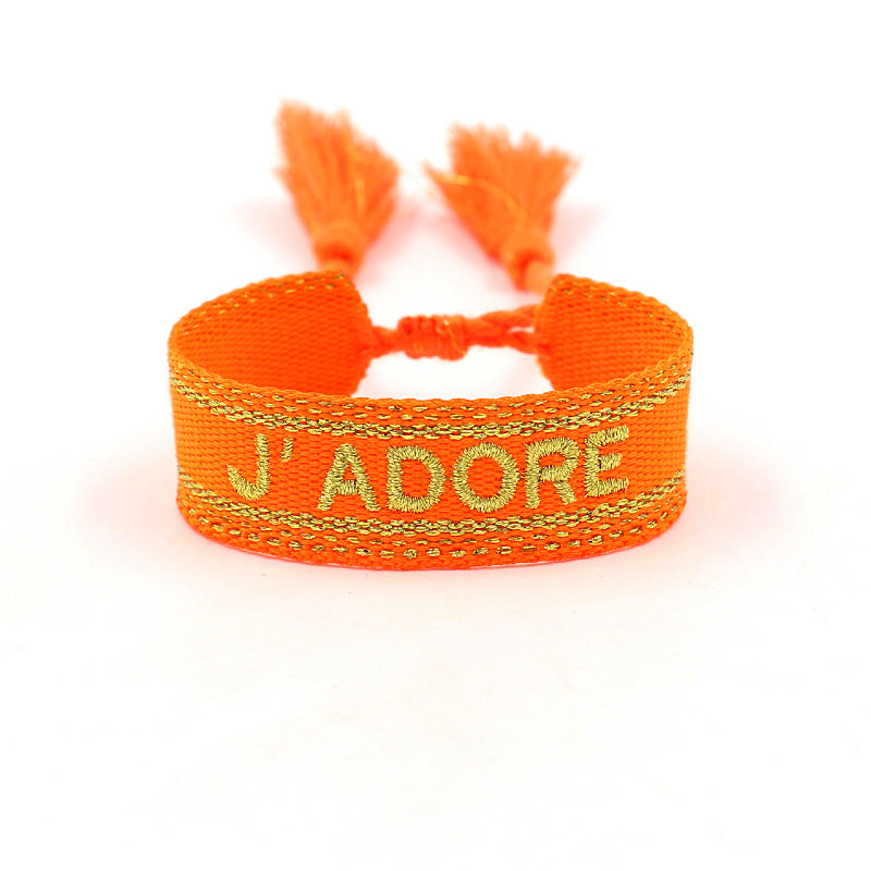 Wholesale Simple Hand Woven Tassel Polyester Bracelet