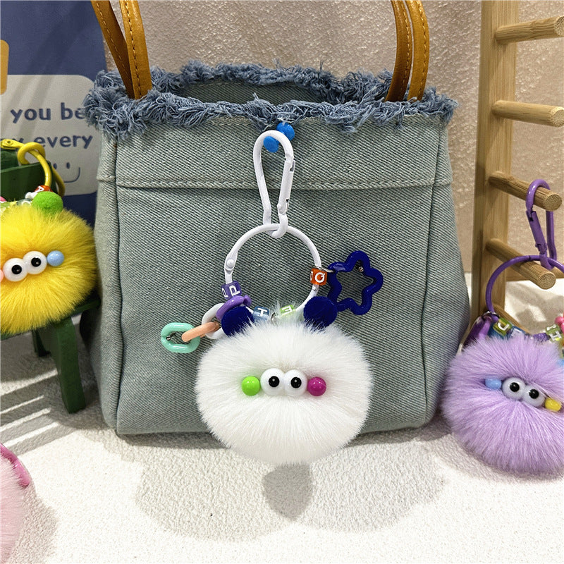 Wholesale Cute cartoon ugly creative small coal ball keychain