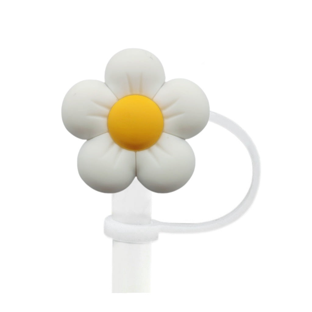 Wholesale Colorful flower series straw cap creative DIY straw plug